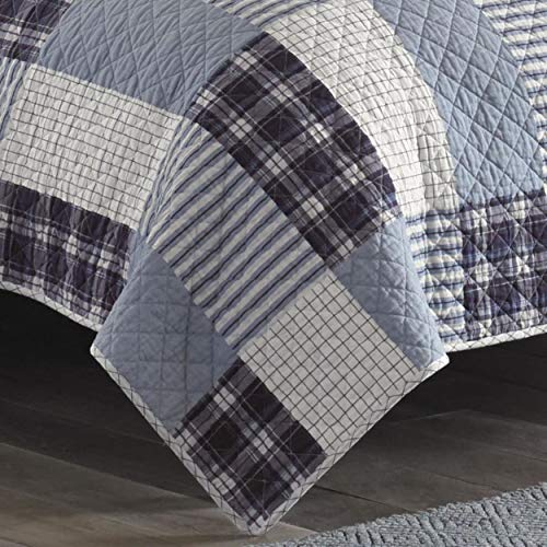 Have A Question About Eddie Bauer Kingston 3-Piece Navy Blue Plaid Reversible So