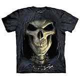The Mountain Adult 100% Cotton Big Face Death T-Shirt (Dark Grey)