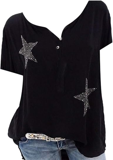 rhinestone plus size tops