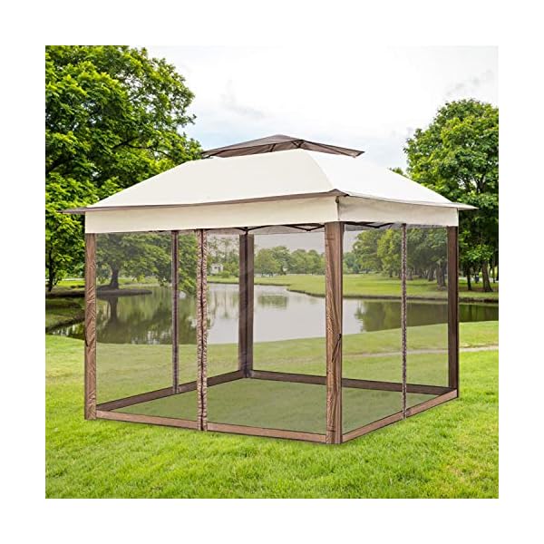 Aoxun Patio 11 X11 Pop Up Gazebo Tent Instant With Mosquito Netting Outdoor Gazebo Canopy Shelter Beige Organic Gardening Advice Tips