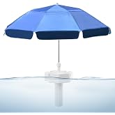 OceanaFlow Floating Pool Umbrella - 7ft Outdoor Pool Sunshade Umbrella for Inside of Pool,Portable Floating Table with Drink Holders,No-Tool Setup for Swimming Pools, Beach &amp; Lakes