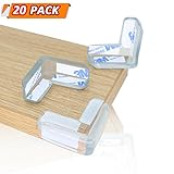 BABY CORNER PROTECTORS L COLLISION CUSHIONS / High grade Adhesive Gel / Softest Baby Proof Corner Guards / Stop Child Head Injuries / Furniture,table & Sharp Corners Baby Proofing (20 Pack)