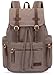BLUBOON Canvas Vintage Backpack Leather Casual Bookbag Men Rucksack (Light Coffee)