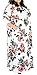 Delcoce Women's Floral Maxi Dresses Casual Plus Size Dress with Pocket Long 2XL White