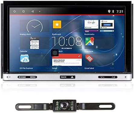 Upgarde Version Andriod 7.1 Double DIN Car Stereo –Ehotchpotch 7’’ in Dash car Radio GPS Navigation Audio Receiver Bluetooth WiFi Mirror Link SD USB AM/FM /MP3/MP4 CD DVD Player + Rearview Camera