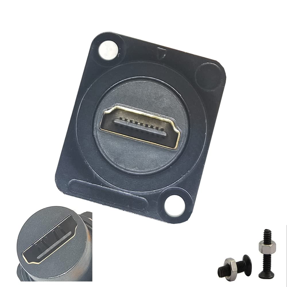 SHANFEILU HDMI D Panel Mount Connector Extender Socket Series D-Type HDMI Coupler Female to Female Adapter Converter Pass Through 3D&4K Connector with Screws