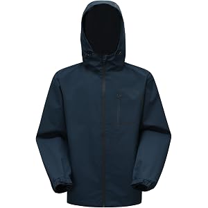 YOUTHUP Mens Windbreaker Jackets Lightweight Hooded Waterproof Rain Jacket | Breathable Raincoat for Outdoor Hiking Travel