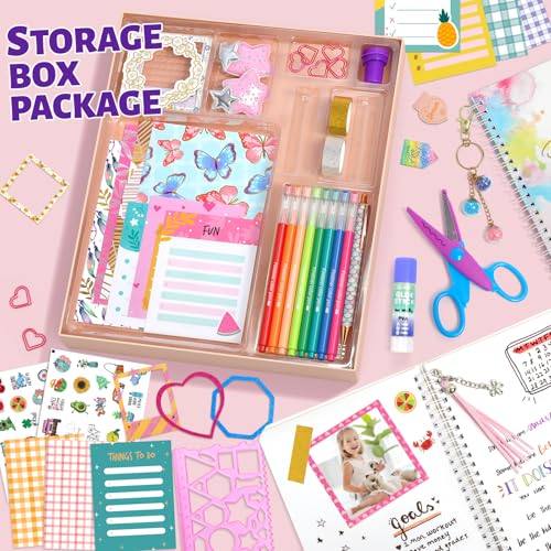 Journal Kit for Teenage Girl Gift, Girl Diary Scrapbook Kit Age 8+ (2 Pack) | Stationery Set and Art Craft Sets for Teen Girls, Girls Journal Creative Toys Gift for 8 9 10 11 12 13 14+ Year Olds Girl