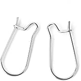 JGFinds Stainless Steel Ear Wire Hooks, 48 Pack Earring Findings, Secure Lock Kidney Wires - Teardrop Dangle 3/4 Inch