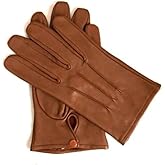 Men's Dress Leather Gloves (Small, Saddle Brown)