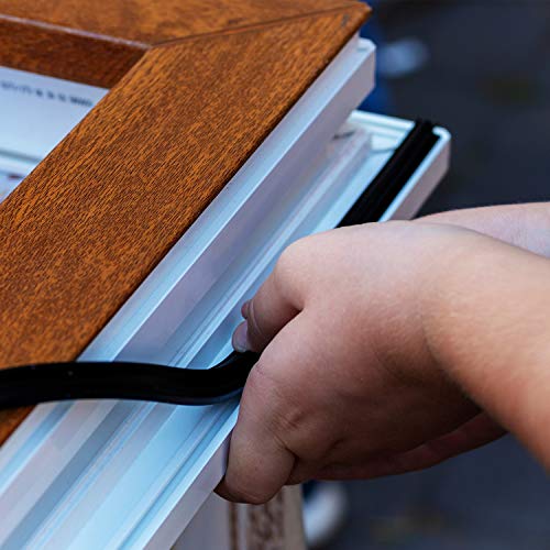 Weather Stripping for Doors and Windows, Self Adhesive D-Shape Indoor Insulation Kit, Sound Proofing Foam Seal Strip, 7/20-inch x 6/25-inch x 8-Feet, Brown (2 Seals) - Thumbnail 3