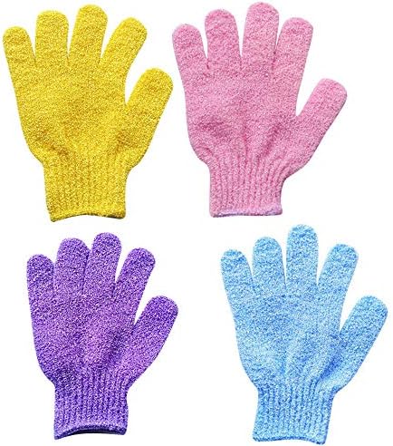 Littleliving 浴用手袋 ボディタオル 入浴用品 バス用品 垢すり手袋 五本指 毛穴清潔 角質除去 8枚セット