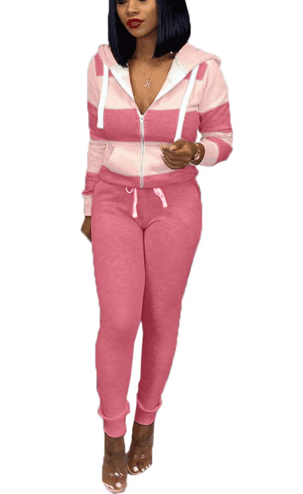 Jogging Suits for Women - Two Piece Sweatsuit Pullover Hoodie + Long Pants Tracksuit Set Jumpsuits