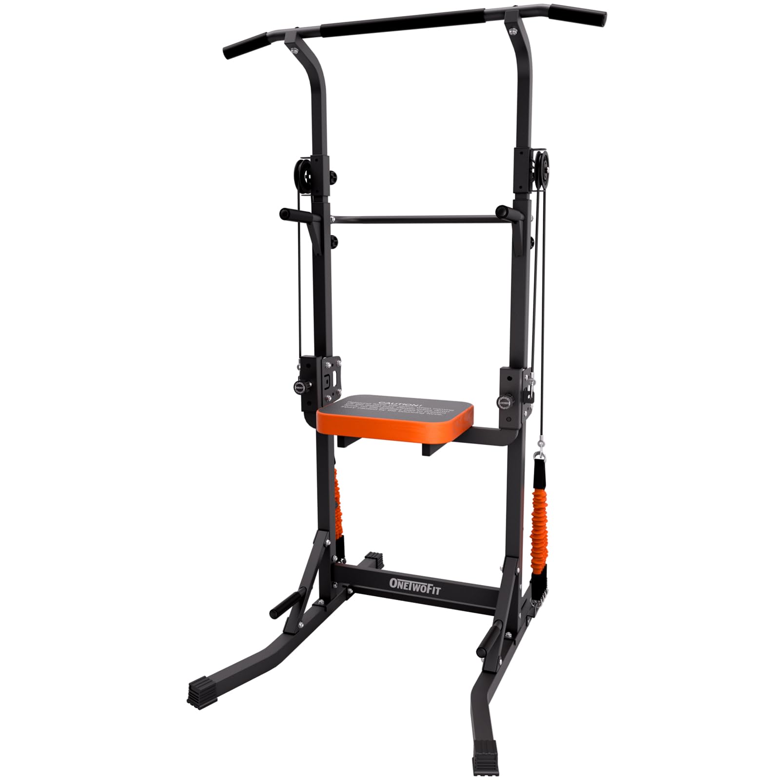 Photo 1 of ONETWOFIT Power Tower Pull Up Bar Station Assistive Trainer, Multi-Function Adjustable Height Dip Station for Home Gym Workout, Strength Training Fitness Equipment, Pull Up Stand 360LBS