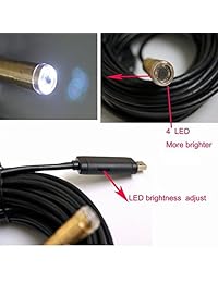 econoLED Endoscopio boroscopio USB con cámara de inspección para caños, 1