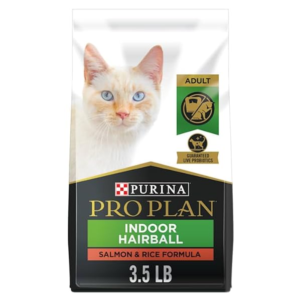 PURINA PRO PLAN HAIRBALL MANAGEMENT, INDOOR CAT FOOD, SALMON AND RICE FORMULA – 3.5 LB. BAG
