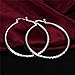 Jesming 925 Sterling Silver Textured Ear Studs Large Round Hoop Earrings