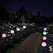 YIYAYIYAYO Multi-Color Solar Garden Lights Outdoor, 4-Pack Color Changing Decorative Stake Lights LED Solar Powered Flower Landscape Lighting for Yard Lawn Patio Walkway Backyard, Auto ON/Off