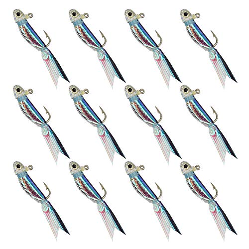 Silverside Minnow Crappie Jig 12pcs Black Color - Thumbnail 4