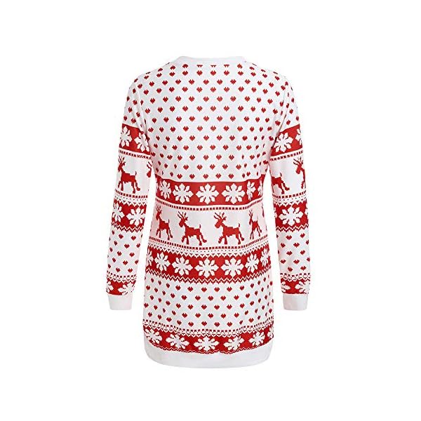 Clearance Forthery Christmas Sweater Women Ugly Snowflake Merry Xmas Mini Dress - Image 4