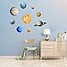 Kids Room Wall Stickers Glow in the Dark Decor Solar System Glowing Decals Wallpaper Decorations for Boys and Girls