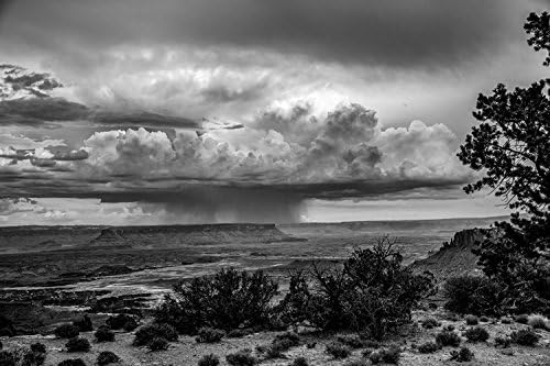 Southwestern Photography Print (Not Framed) Black and White Picture of Storm Clouds Over Canyonlands National Park Utah Western Wall Art Nature Decor 4x6 to 30x45