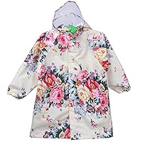 Sheep Shop Lovely Big Flower Children Raincoat Girls Poncho Baby Waterproof Poncho Rain Coat Kids Rainwear Baby Band Rain Jacket,Flower,XXL