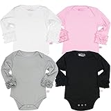 RuffleButts Baby/Toddler Girls Long Sleeve One Piece Under Bodysuit