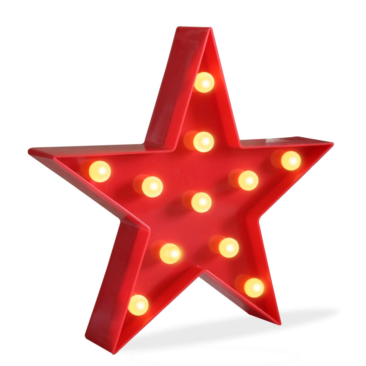 Photo 1 of Marquee Light Star Shaped LED Plastic Sign-Lighted Marquee Star Sign Wall Décor Battery Operated (Red)