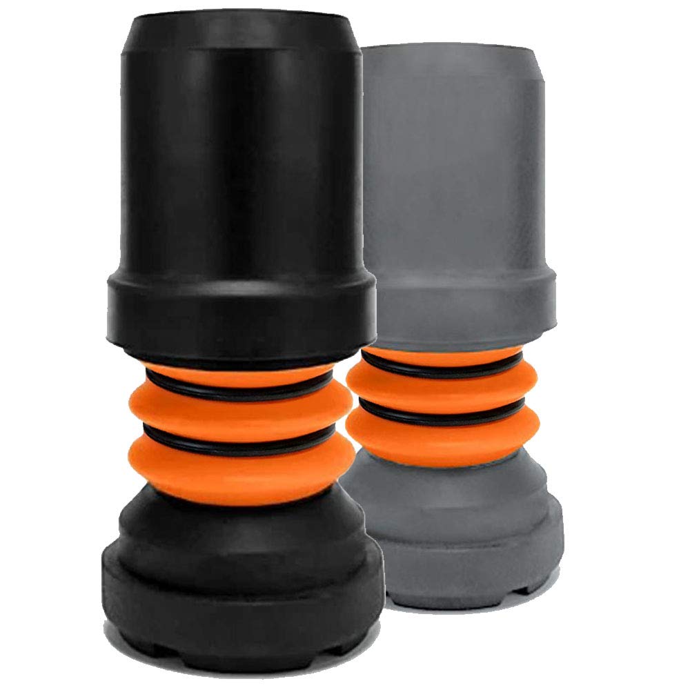 Flexyfoot Shock Absorbing Crutch Ferrule – All Sizes and Colours Available Here - Improves Grip, Improves Safety, Improves Comfort – Black – 19mm