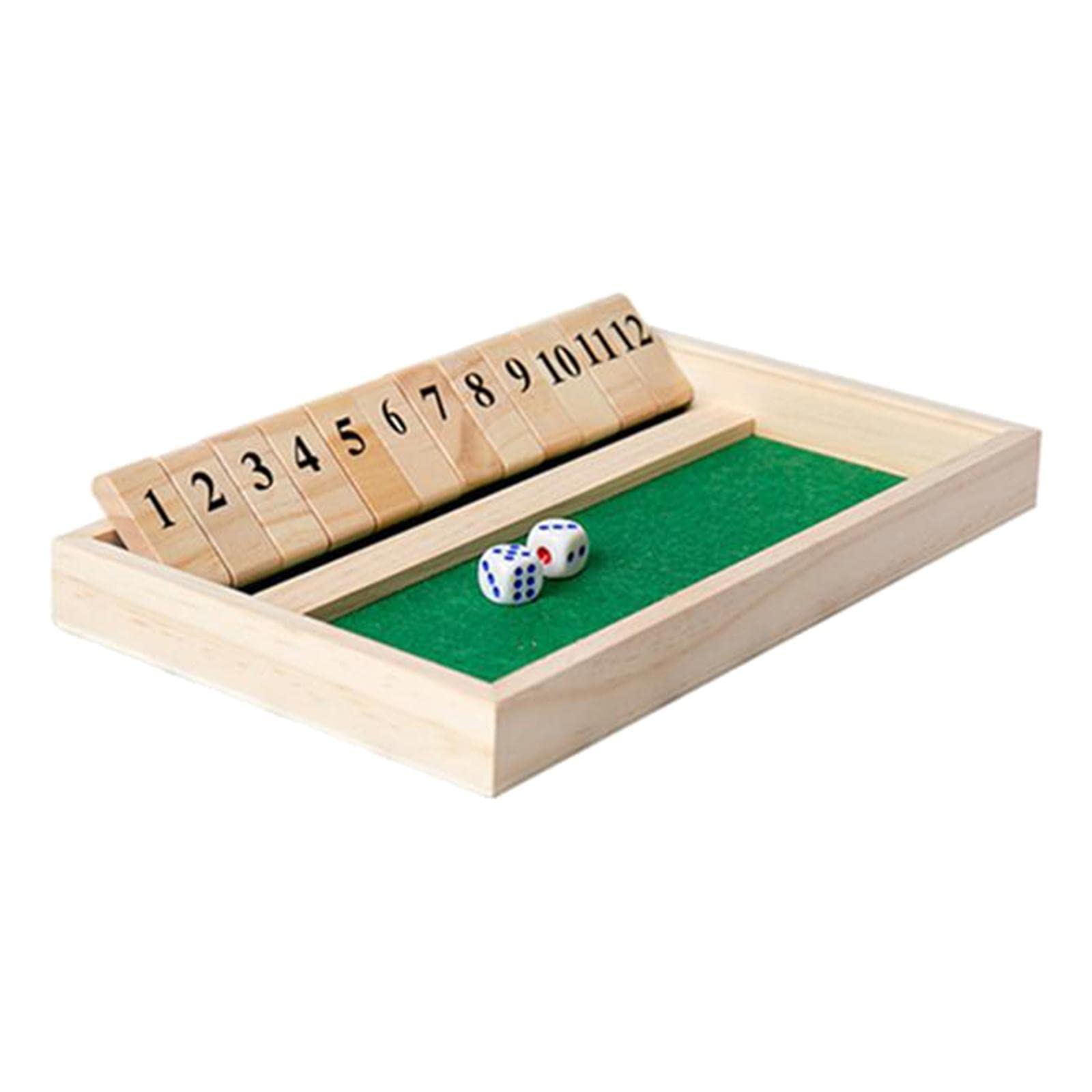 zalati Shut The Box Regal Dice Game 12 Numbers with 2 Dices Classics Tabletop Game for Adult Bar Pub Party Travel Math — image 1