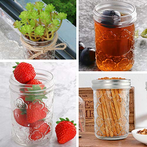 Mason Jars 8 OZ, VERONES Canning Jars Jelly Jars With Regular Lids and Bands, Ideal for Jam, Honey, Wedding Favors, Shower Favors, Baby Foods, 30 PACK
