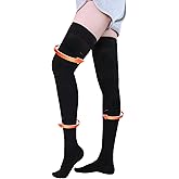 Medical Compression Stockings for Women and Men, 20-30 mmHg Thigh High Compression Socks Women Closed Toe Graduated Compression Socks for Varicose Veins, Edema, DVT, Dot-Top(Black,L)