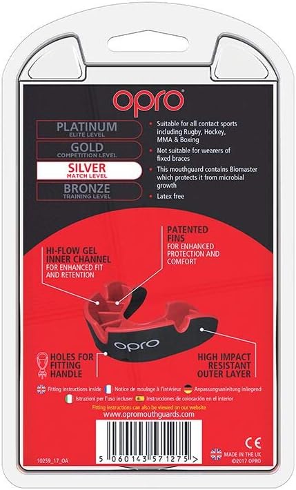 Opro Gen 4 Silver Mouthguard Junior