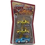 Disney Pixar Cars Gold Mia & Tia with Bling Bling McQueen (Dinoco Dreams Gift Pack)