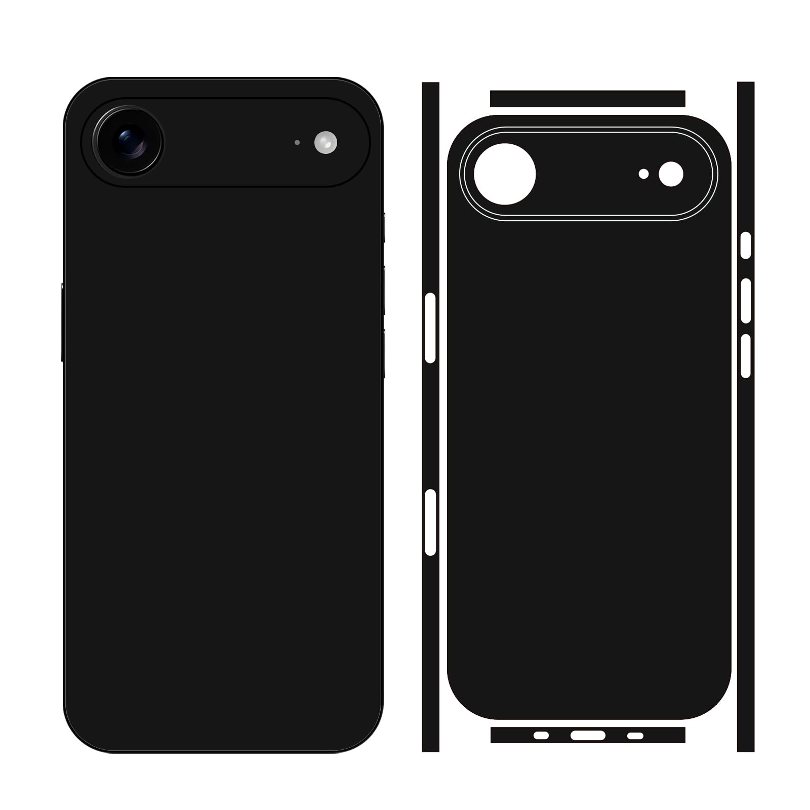 Skin Sticker Compatible with iPhone 14, 15, 16, 17, Protector Film Vinyl Decal Black Cover for Phone Back Camera Side (for 17 Air)