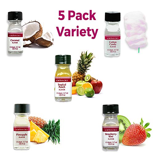 LorAnn Super Strength Variety pack, 1 dram (.0125 fl oz - 3.7ml) bottles - 5 pack