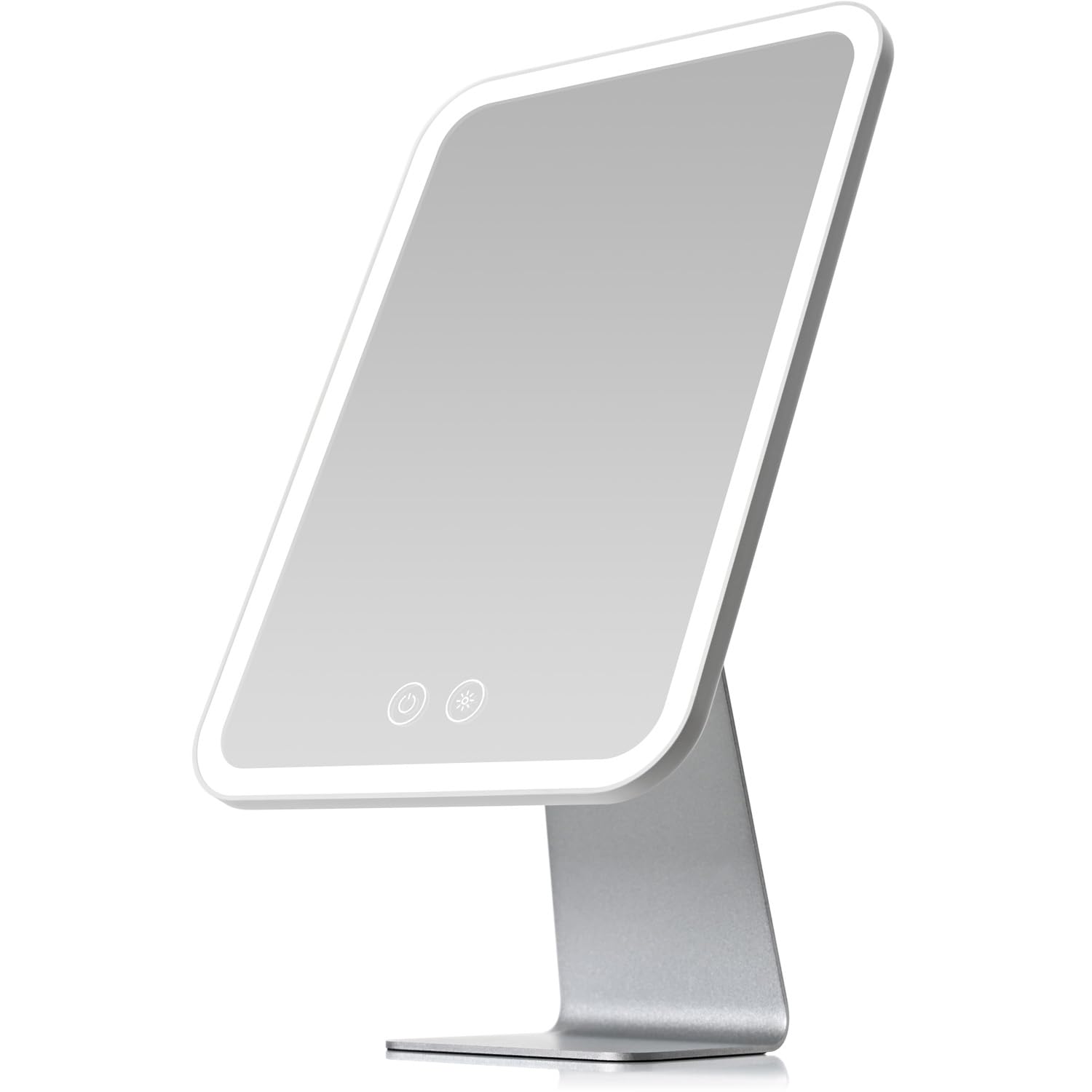 Photo 1 of ****SCRATCHED MIRROR SURFACE**** NEZZOE Lighted Makeup Mirror, Metal Table Mirror with Stand, 2000 mAh Rechargeable Vanity Mirror with 3 Colors and Brightness Adjustable, 12 Inch Light up Mirror