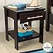 KidKraft Addison Wooden Twin Side Table with Drawer, Children's Bedroom Furniture - Espresso, Gift for Ages 3+