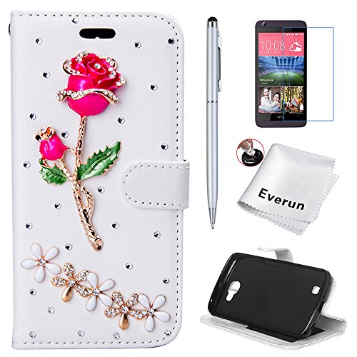 HTC M7 Case, HTC One M7 Case, Everun Luxury Bling PU Leather Wallet Flip and Stand Feature Cover Case for HTC One M7