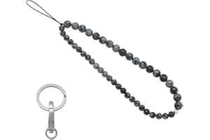 C&L Accessories Beaded Phone Charm Cell Phone Lanyard Wrist Strap Handmade Natural Gemstone