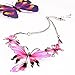 Qiyun (TM) Enamel Butterfly Pendant Bib Fringe Y Neck Lariat Necklace Stud Earrings Set