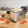 Quest 35140 3 Litre Stainless Steel Deep Fat Fryer / 130-190°C Adjustable Temperature / Lid Cover / Easy Clean Removable…