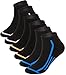 Mens Warm Wool Socks Thick Winter Thermal Stripe Wool Crew Socks 6 or 5 Pairs (MQ03 low cut socks-6 pairs)
