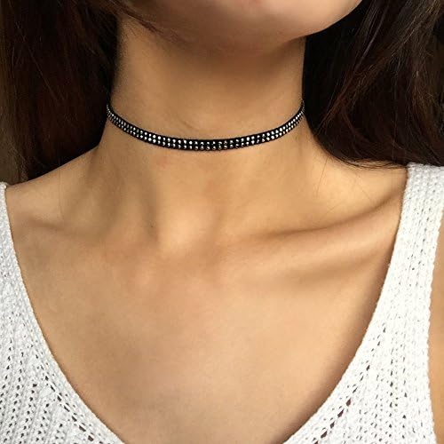 Black Studded Suede Wrap Choker Bracelet Multi-way Jewellery