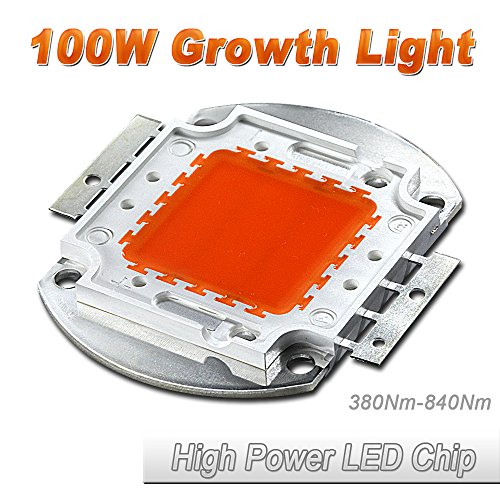 Hontiey High Power LED Chip 100W Full Wavelength Light 380-840Nm Bulbs 100 Watt Beads DIY Spotlights Floodlight COB Integration Lamp SMD Stage lights