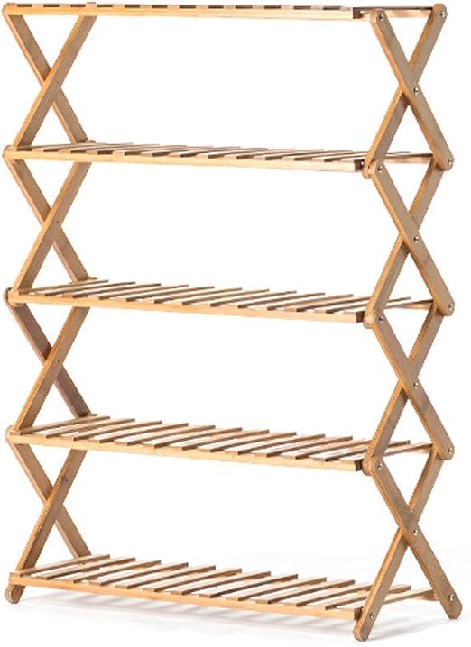 YXB Soporte de Flores de Madera Plegable Cinco Niveles Balcón Interior