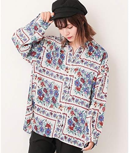 Amazon レイカズン Ray Cassin スカーフ柄シャツ 生成 Free シャツ ブラウス 通販