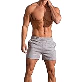 palglg Mens Bodybuilding Workout Shorts 5" Inseam with Pockets