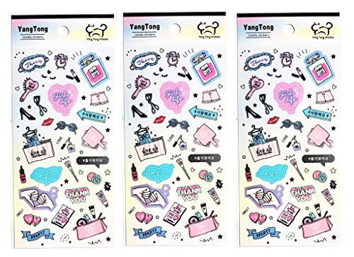 PP-Stickers-3-Sheets-Cartoon-Vintage-Salon-Equipment-Perfume-Scissors-Lipstick-Cosmetics-Removable-Reward-Stickers-School-Motivational-Stickers-for-Teachers-and-Kids-Cute-Cartoon-Kid-Stickers